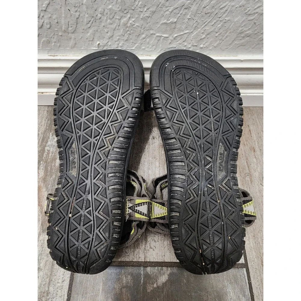 Teva Kids Youth Boys Girls Sz 4 Hurricane Hiking Sport Sandals Green Black Gray
